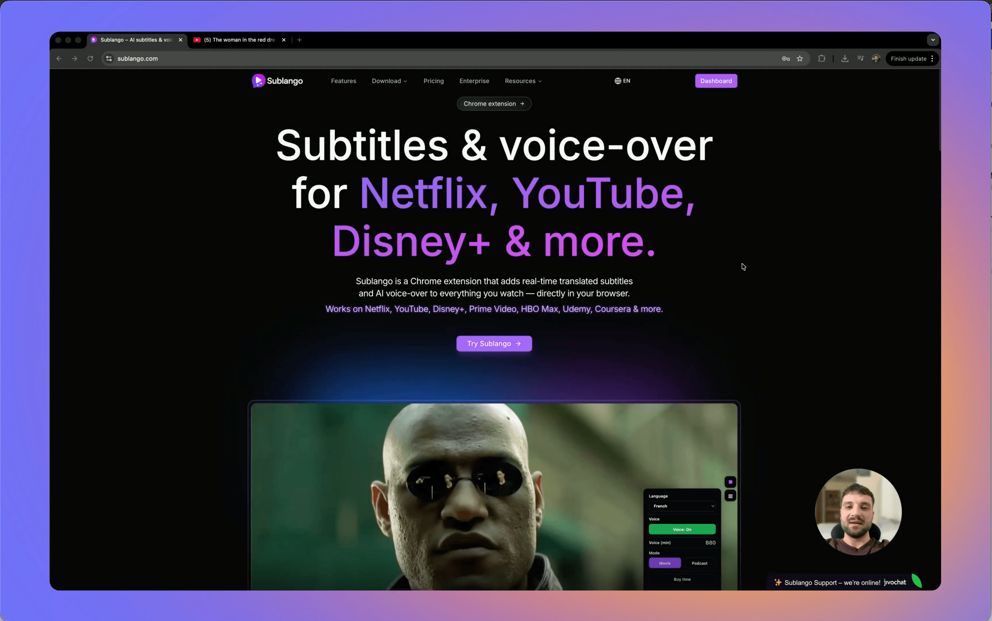 Sublango – Subtítulos en directo y voz en off por IA para la web